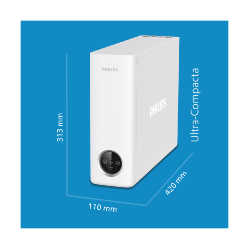 Philips AUT8940/10 Slim wymiary systemu odwróconej osmozy pod zlew