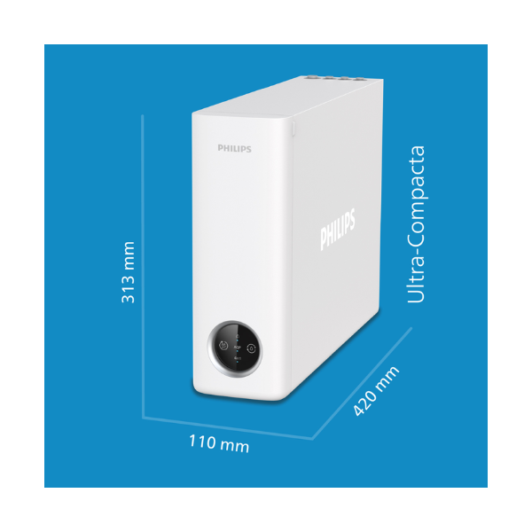Philips AUT8940/10 – System odwróconej osmozy Slim (bezzbiornikowy) - wymiary