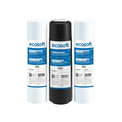 Zestaw 3 filtrów Ecosoft do systemów 3-stopniowych (PP5-GAC-PP1)